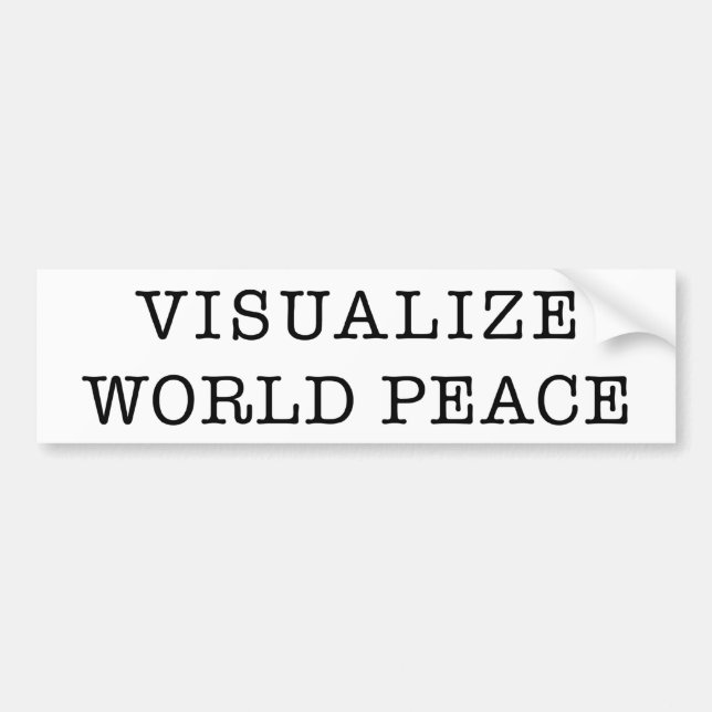 Visualise World Peace bumper sticker (Front)