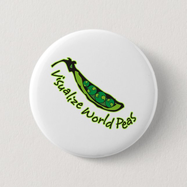 Visualise World Peas 6 Cm Round Badge (Front)