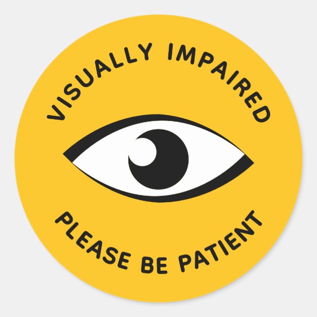 Visually Impaired Low Vision Partially Sighted Eye Classic Round Sticker (Front)