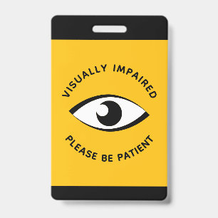Visually Impaired Partially Sighted Low Vision Eye ID Badge