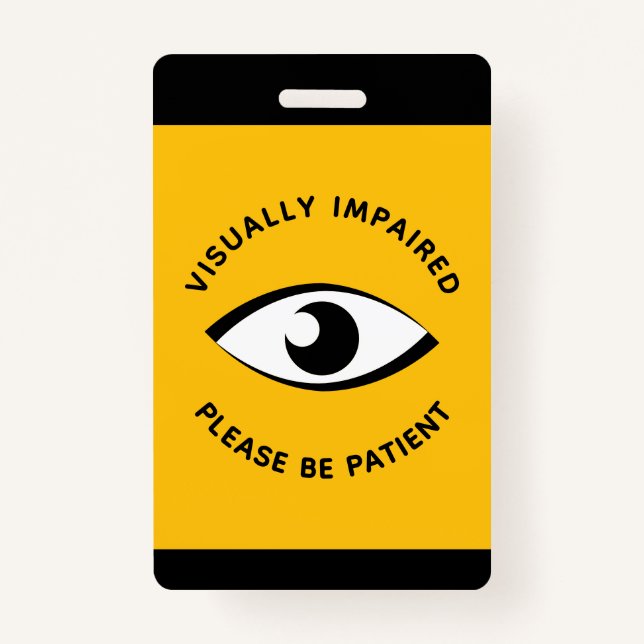 Visually Impaired Partially Sighted Low Vision Eye ID Badge (Front)