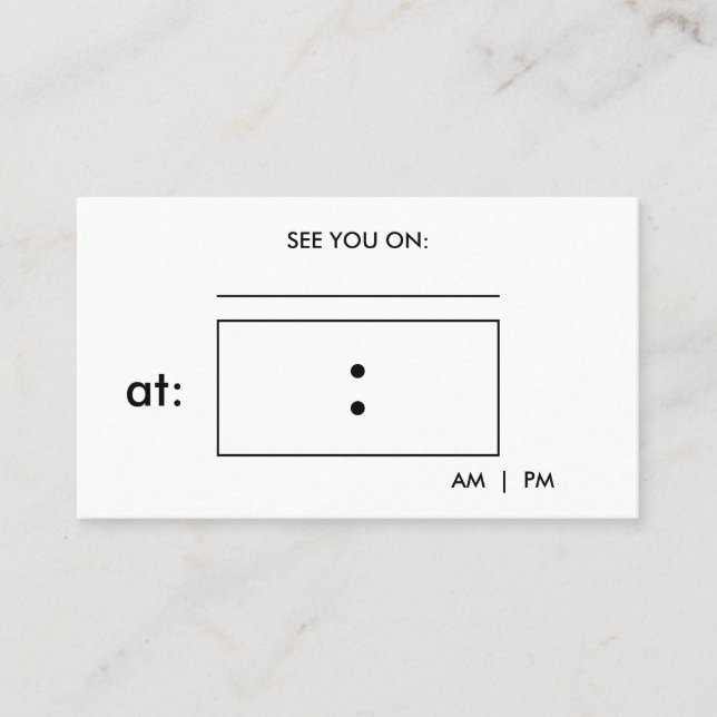 Visually Impaired Plain and Simple Appointment Card (Front)