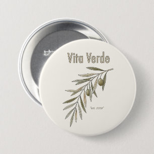 Vita Verde Collection Beige 7.5 Cm Round Badge