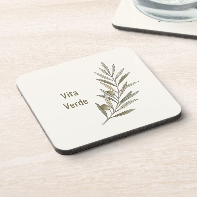 Vita Verde Collection Beige Coaster (Left Side)