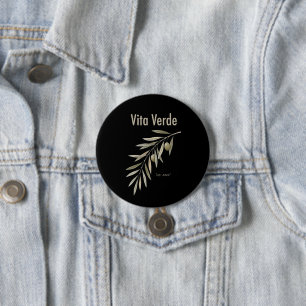 Vita Verde Collection Black 7.5 Cm Round Badge
