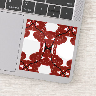 Vitae Abstract Red and Black on White Fluid Art