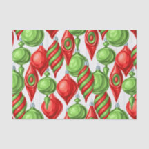 Vitage Vibrant Red and Green Christmas Ornaments
