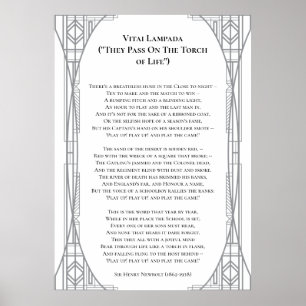Vitai Lampada Newbolt Poem Large Poster