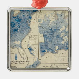 Vital statistics, United States census Metal Tree Decoration