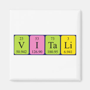 Vitali periodic table name magnet