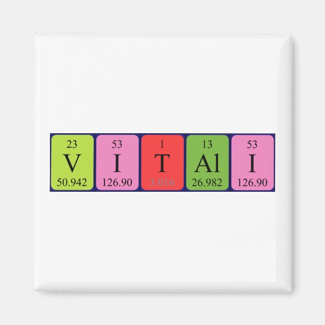 Vitali periodic table name magnet (Front)