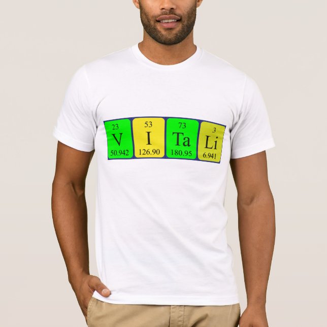 Vitali periodic table name shirt (Front)