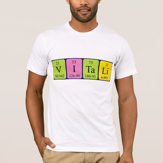 Vitali periodic table name shirt (Front)