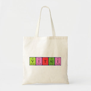 Vitali periodic table name tote bag