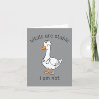 Vitals Are Stable Not Funny Goose Nurse Rn Medical Card