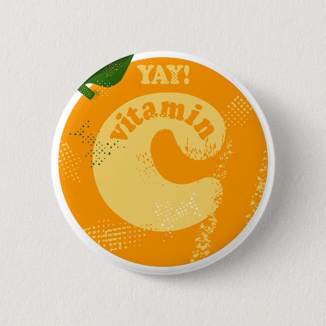Vitamin C Orange 6 Cm Round Badge (Front)