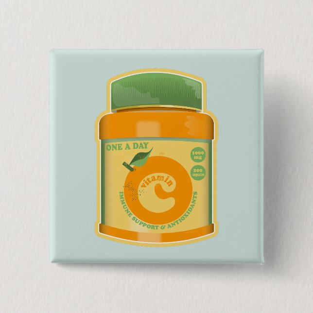 Vitamin C wellness 15 Cm Square Badge (Front)