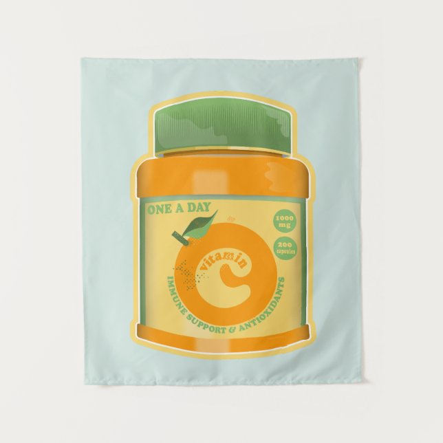 Vitamin C wellness Tapestry (Front)