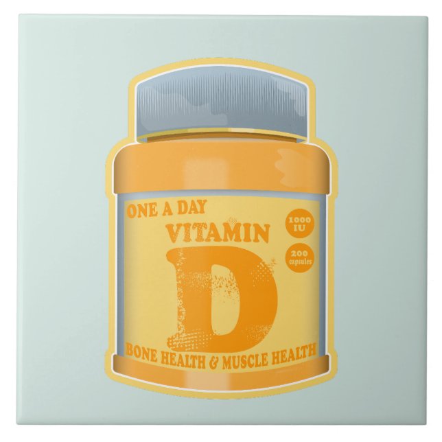 Vitamin D capsules health and well-being Ceramic Tile (Front)