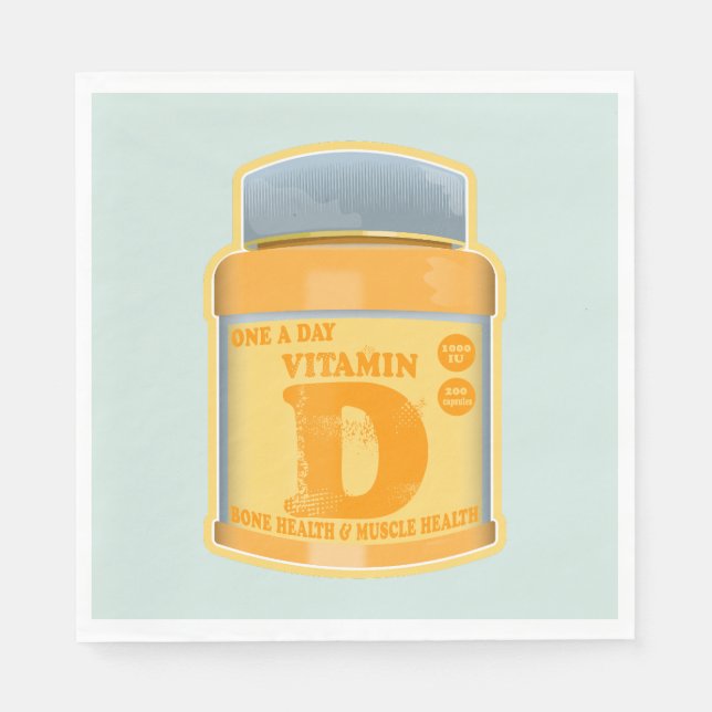 Vitamin D capsules health and well-being Napkin (Front)