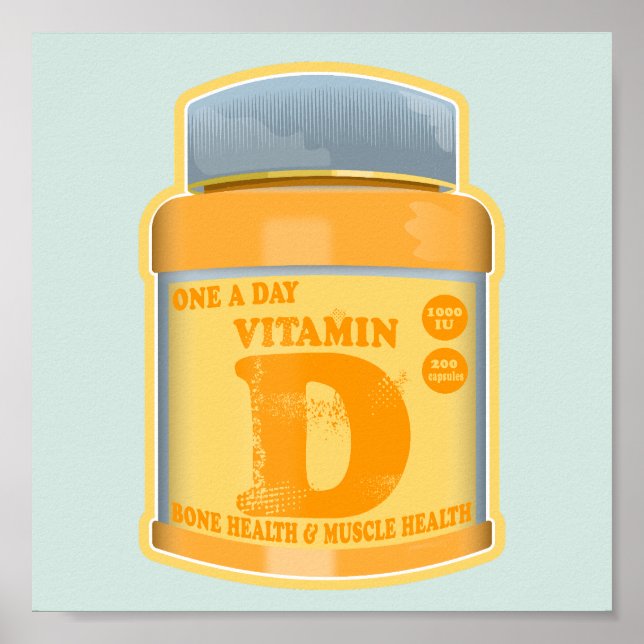 Vitamin D capsules health and well-being Poster (Front)