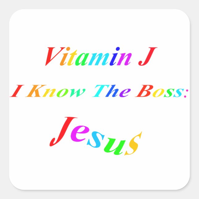 Vitamin J Square Sticker (Front)