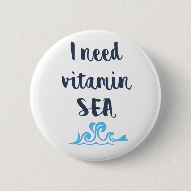 Vitamin sea 6 cm round badge (Front)