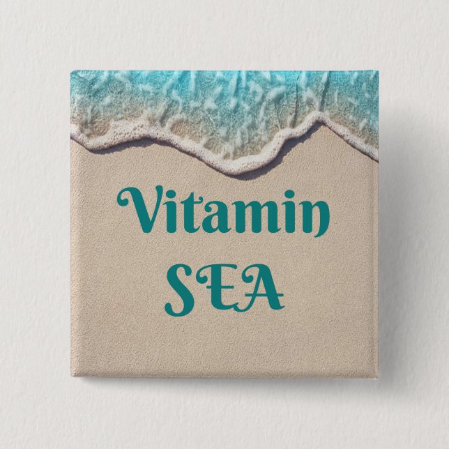 Vitamin SEA button Beach (Front)