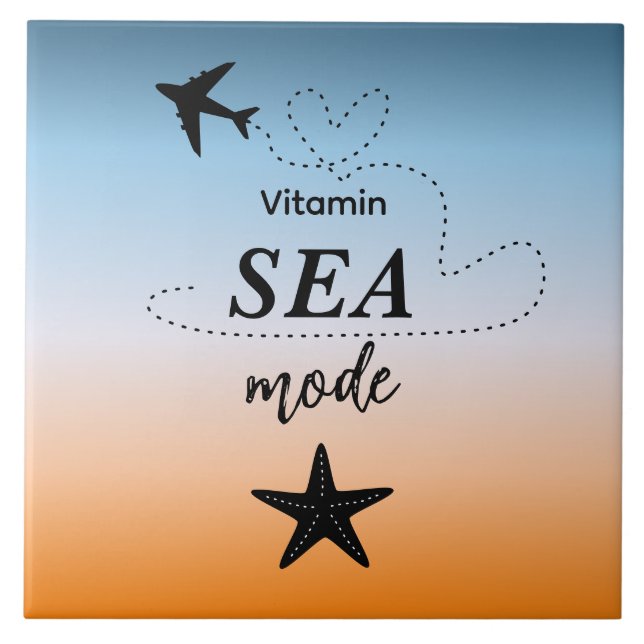 Vitamin Sea Mode Orange Summer Colour Ceramic Tile (Front)