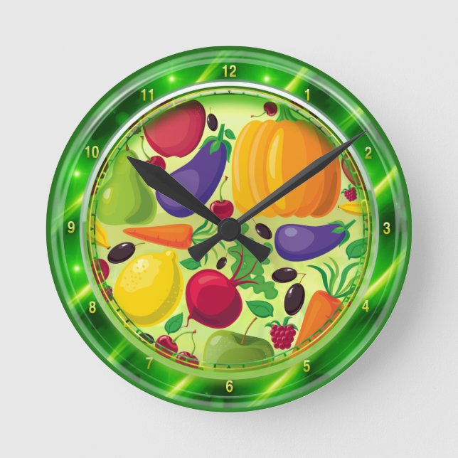 Vitamins Glass Plate Wall Clock (Front)