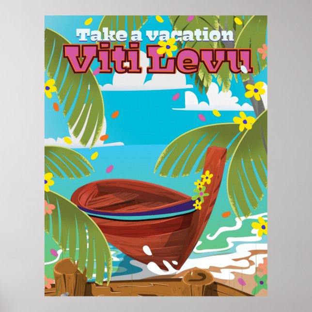 Viti Levu vacation travel poster. Poster (Front)