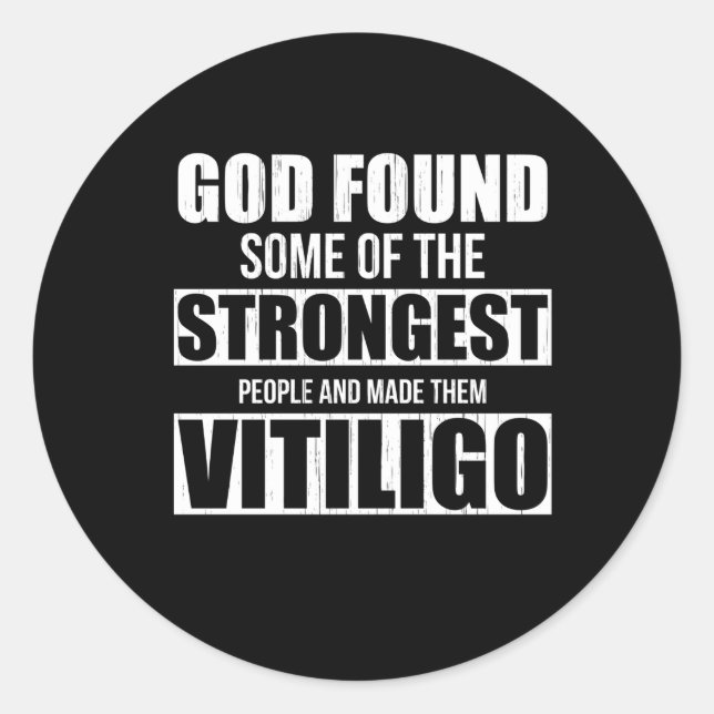 Vitiligo Awareness Positivity Warrior Classic Round Sticker (Front)