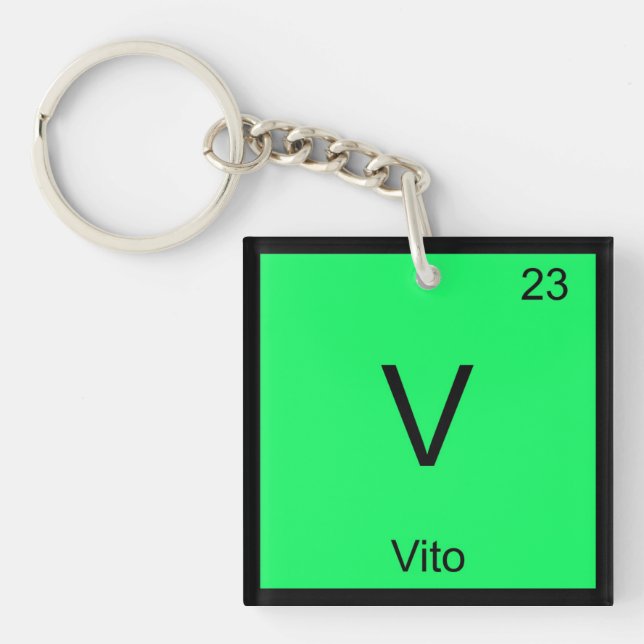 Vito Name Chemistry Element Periodic Table Key Ring (Front)