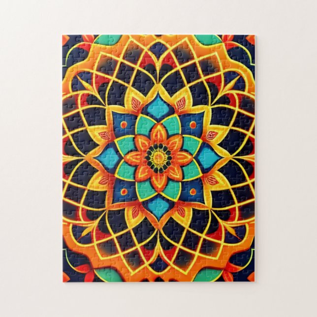 Vitral Style Colourful Mandala Jigsaw Puzzle (Vertical)