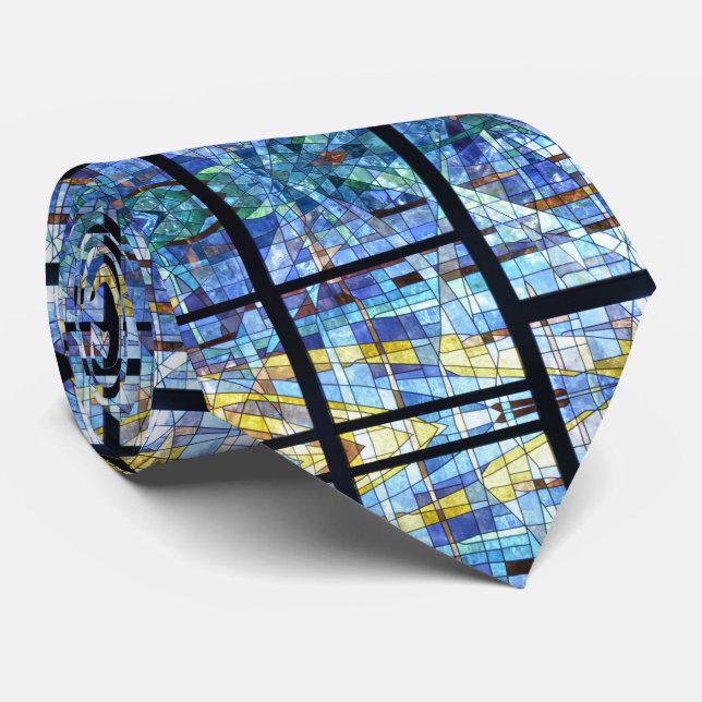 Vitralium Stained Glass Effect Abstract Tie (Rolled)
