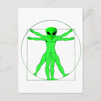 Vitruvian Alien Postcard