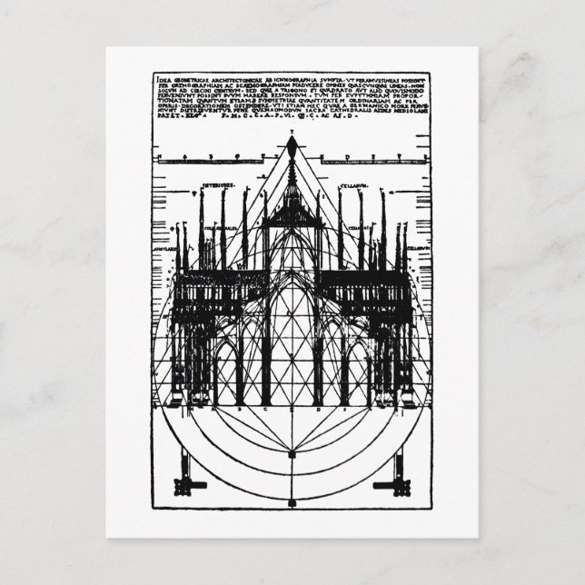Vitruvian Cathedral of Milan 1521 Postcard (Front)