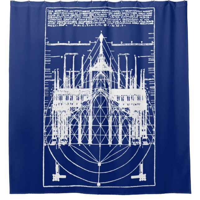 Vitruvian Cathedral of Milan 1521 Shower Curtain (Front)