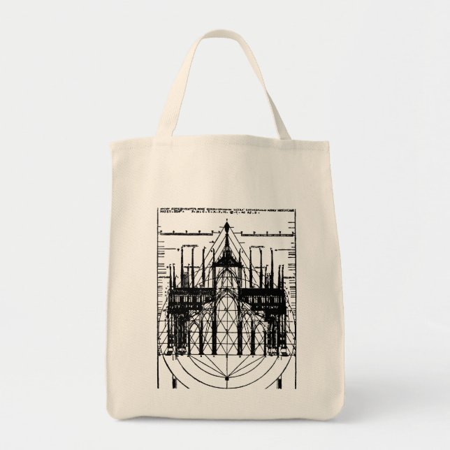 Vitruvian Cathedral of Milan 1521 Tote Bag (Front)