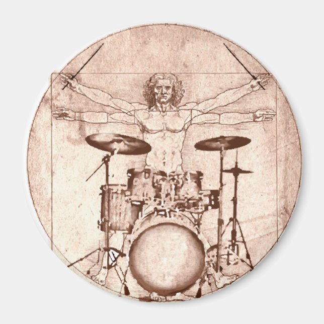 Vitruvian Drummer Magnet (Front)