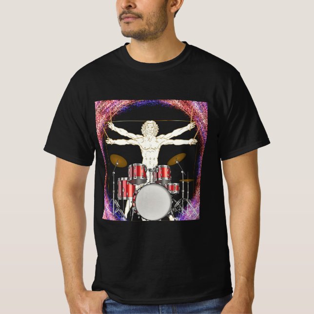 Vitruvian Drummer T-Shirt (Front)