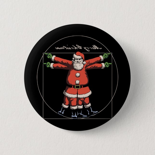 Vitruvian Holidays! 6 Cm Round Badge (Front)