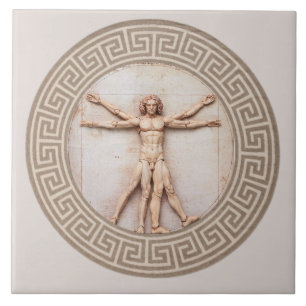 Vitruvian Man by Da Vinci Neutral Architectural Ceramic Tile