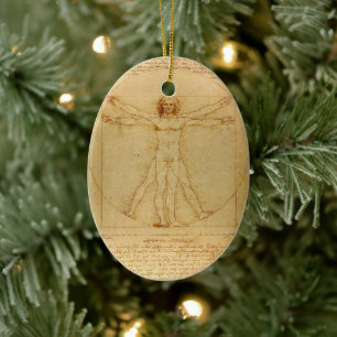 Vitruvian Man by Leonardo Da Vinci Ceramic Ornament