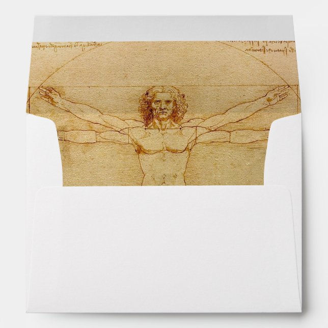 Vitruvian Man by Leonardo Da Vinci Envelope (Back (Bottom))