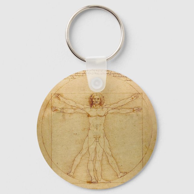 Vitruvian Man by Leonardo da Vinci Key Ring (Front)