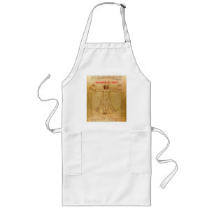 Vitruvian Man By Leonardo Da Vinci Long Apron