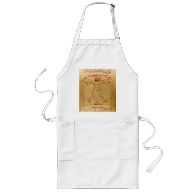 Vitruvian Man By Leonardo Da Vinci Long Apron (Front)