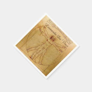 Vitruvian Man By Leonardo Da Vinci Napkin