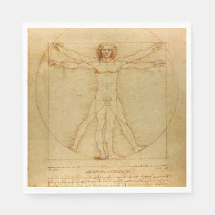 Vitruvian Man by Leonardo Da Vinci Napkin
